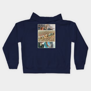 Greetings from Barcelona in Spain vintage style retro souvenir Kids Hoodie